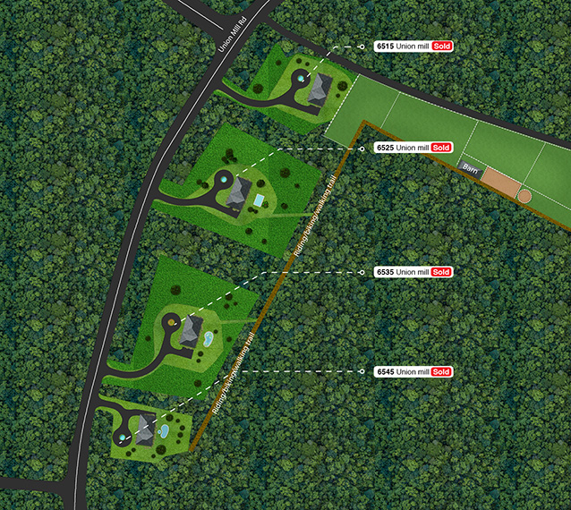 Site plan with house numbers